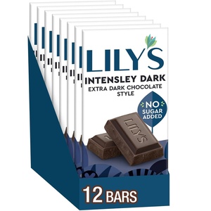 image:imageLILYS Intensely Dark Extra Dark Chocolate Style No Sugar Added Sweets Bars 28 oz 12 CountIntensely Dark Extra Dark Chocolate Style