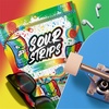 image:imageSOUR STRIPS Rainbow Flavored Chewy Candy Party Bag 102 oz102 oz