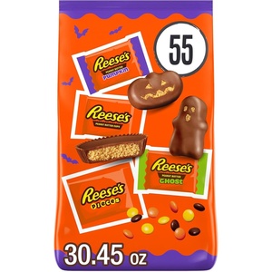 image:imageReeses Assorted Peanut Butter Halloween Candy Pumpkin Bowl 110 ct3045 Ounce Pack of 1